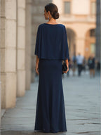 Cape Overlay Draped Maxi Dress