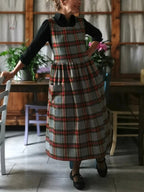 Grey and Red Tartan Apron