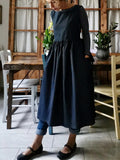 The Dark Blue Cotton & Linen Kitchen Apron