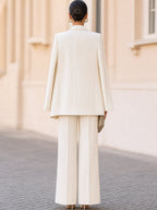 Elegant Cape-Style Blazer And Sleeveless Wide-Leg Jumpsuit Two-piece Set