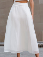 Sleeveless Cropped Top & Flowing Midi Skirt Two-Piece Set