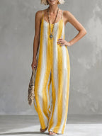 Women's Classic Striped Strappy Jumpsuit