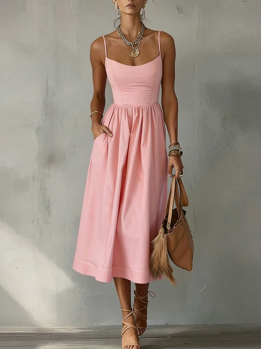 Women's Solid Color Slip Dress