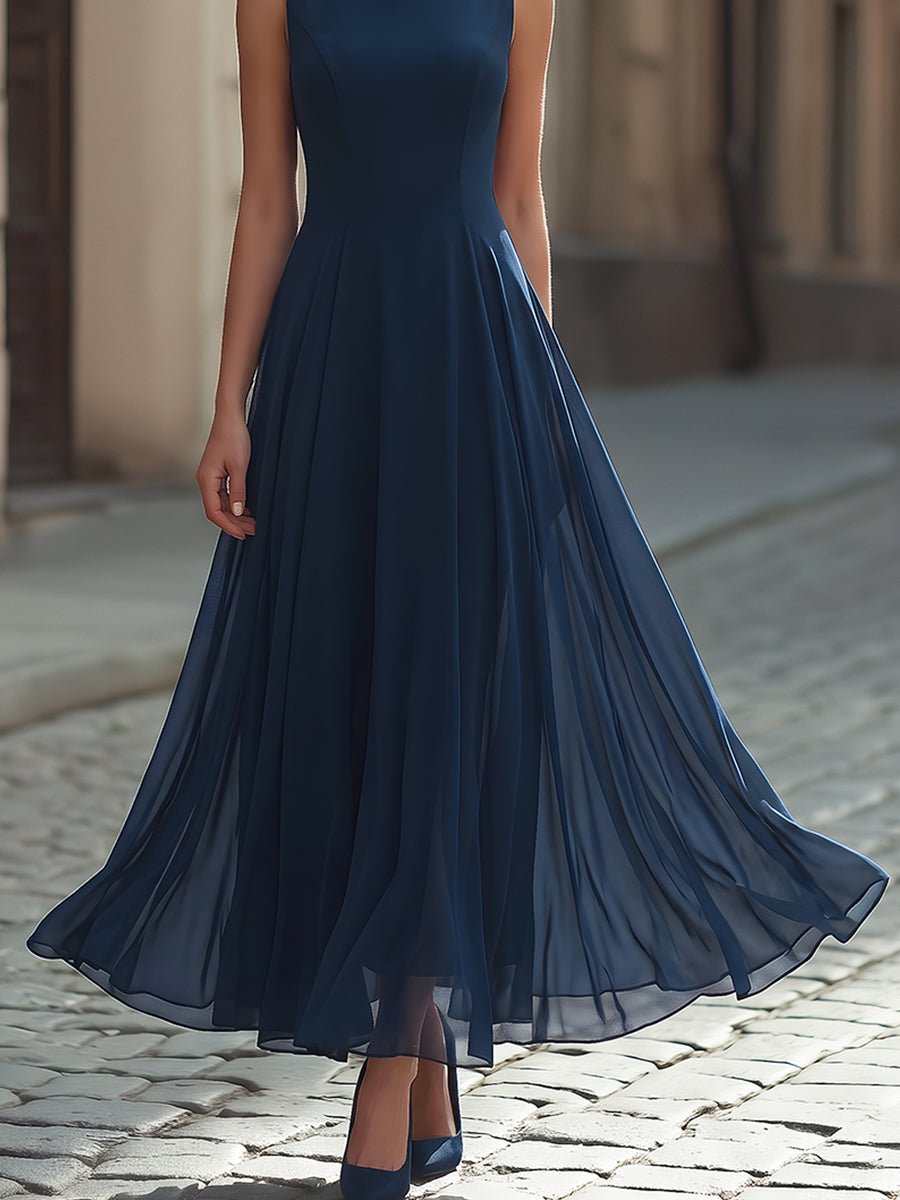 Elegant A-line Sleeveless Maxi Dress
