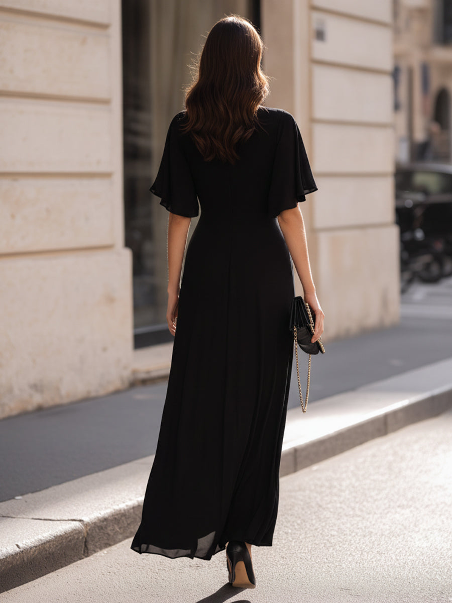 Elegant Chiffon Draped Evening Gown