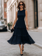 Elegant Tiered Pleated Dress