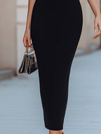 Chic Halter Neck Bodycon Midi Dress
