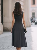 Classic Sleeveless A-Line Midi Dress