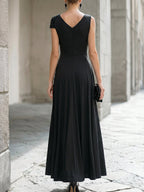 Elegant Draped Sleeveless Maxi Dress