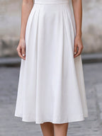 Cowl Neck Sleeveless Pleated A-Line Midi Dress