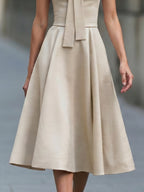 Sleeveless Tie-Neck Fit-and-Flare Midi Dress