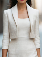Textured Bolero Jacket And Sheath Mini Dress Set