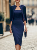 Structured Minimalist Bolero & Pencil Dress Set