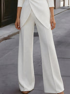 Asymmetric Tunic And Wide-Leg Pants Set