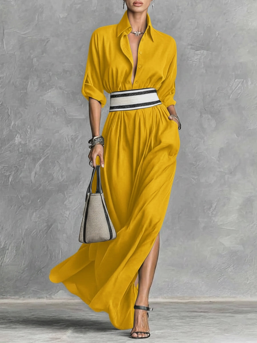 Elegant Belted Maxi Dress