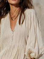 Lightweight Textured Puff Sleeve Mini Dress