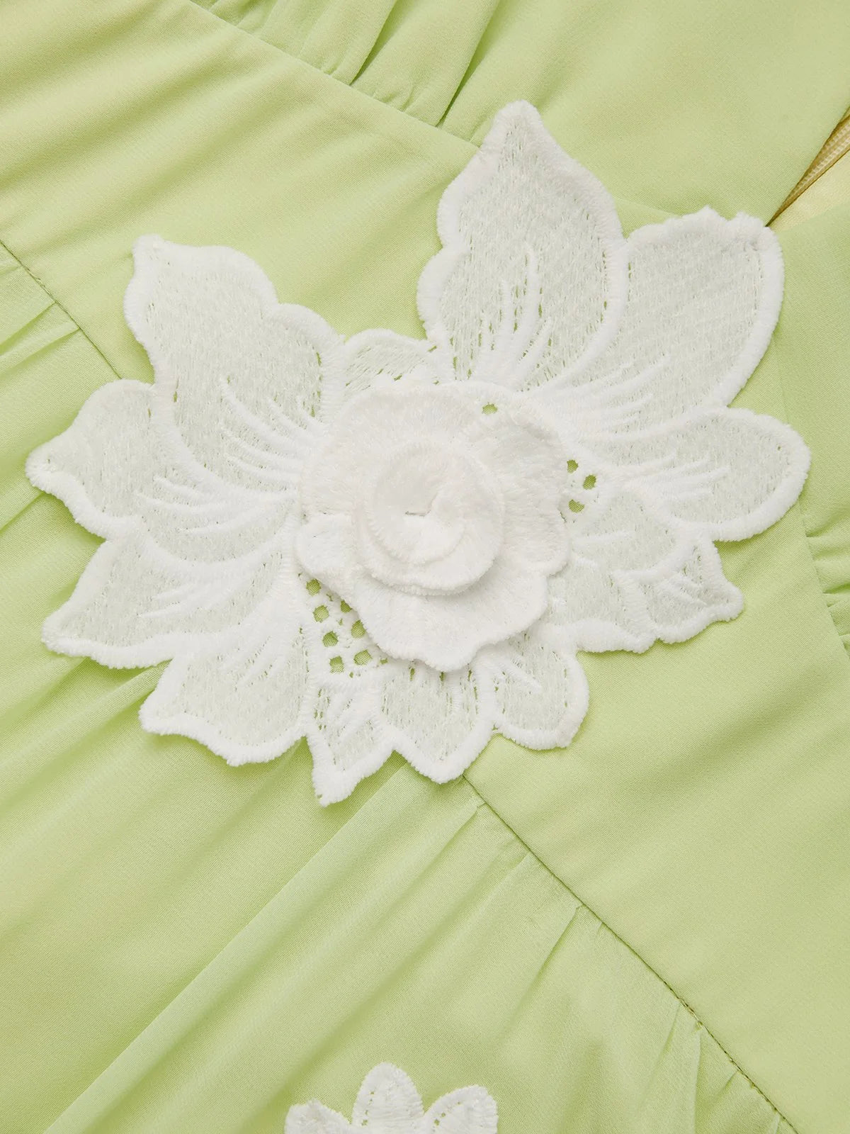 Light Green Applique Chiffon V Neck Sleeveless A-Line Maxi Dress