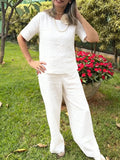 Women's Casual Short-sleeved Cotton Linen Two-piece Set