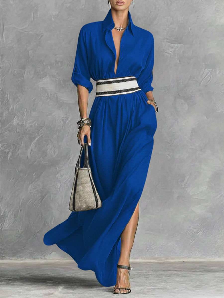 Elegant Belted Maxi Dress