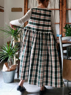 Green Tartan Cotton Apron