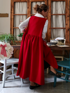 Vintage Red Apron with Pockets