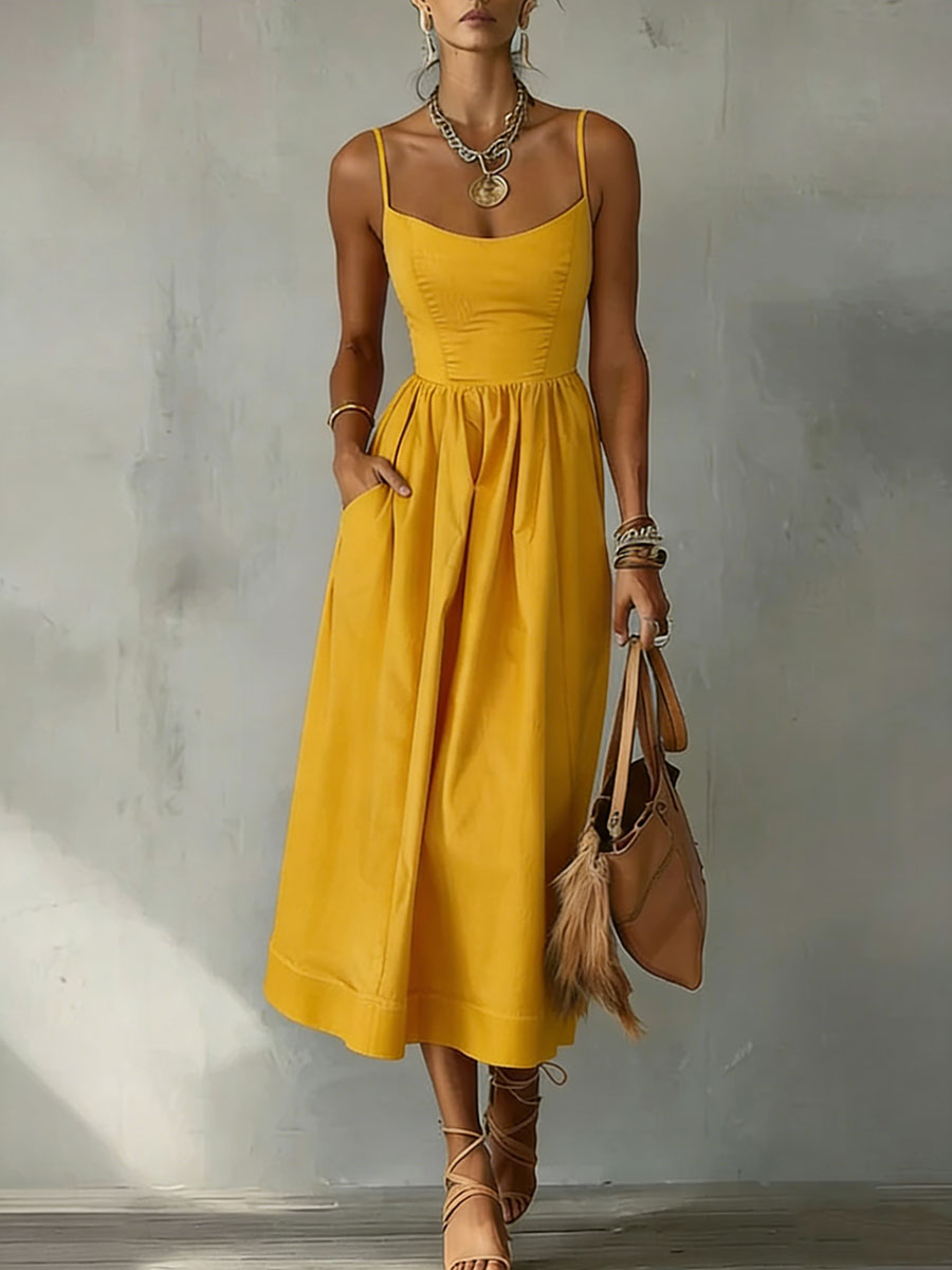 Women's Solid Color Slip Dress