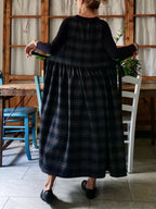 Black Tartan Cotton Apron