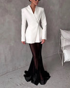 Fashion Jacket & Perspective Skirt Two-Piece Set