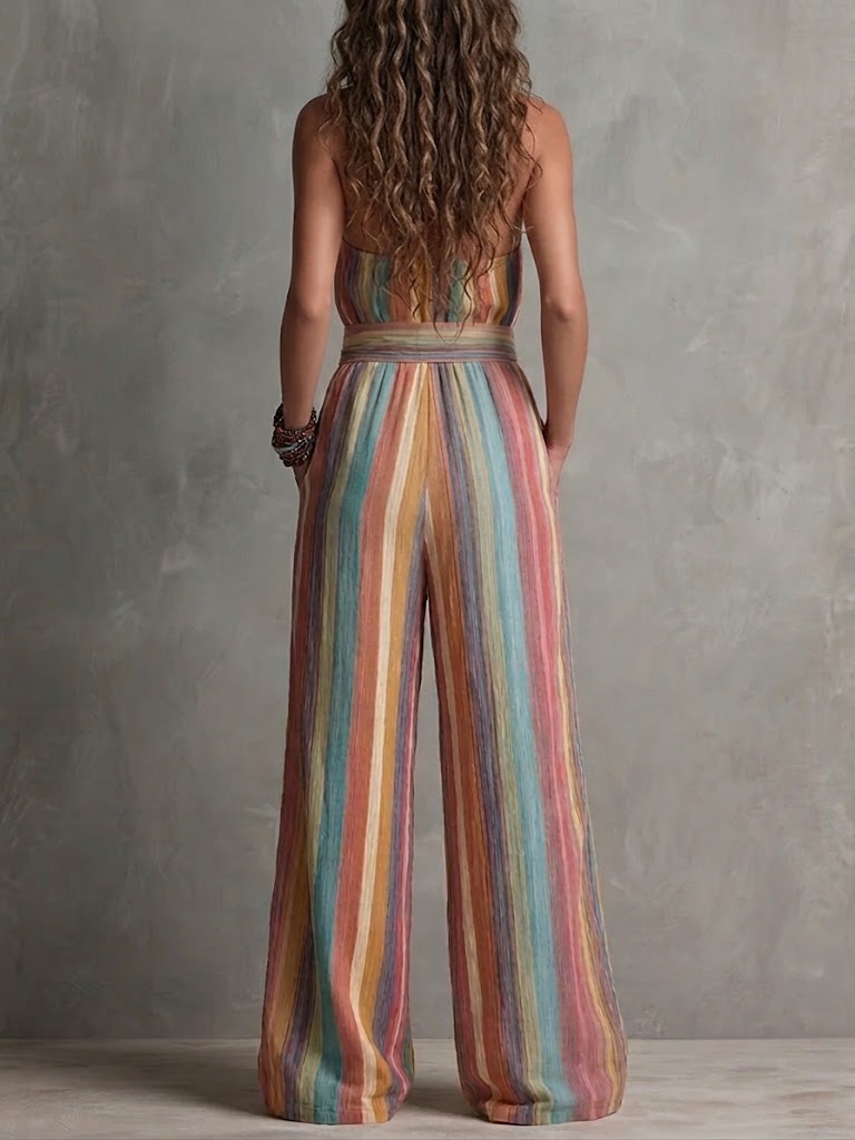 Stylish Colorful Striped Jumpsuit