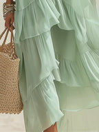 Airy Layered Chiffon Maxi Dress
