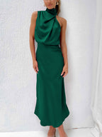 Elegant Sleeveless Satin Evening Gown