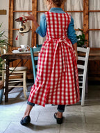 Red Check Cotton Apron