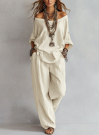 Casual Cozy Loose Linen Cotton Two-piece Set