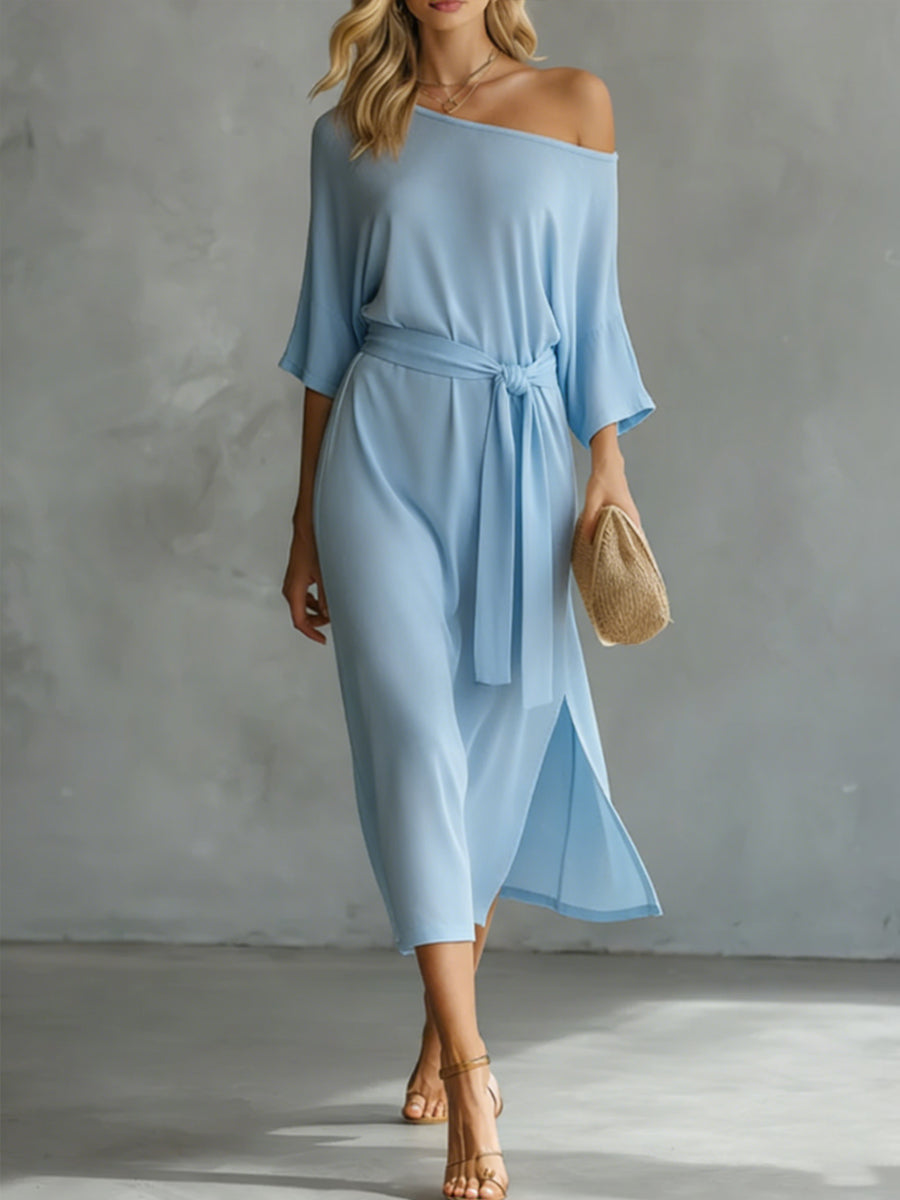 Women's Casual Comfortable Off-shoulder Dress
