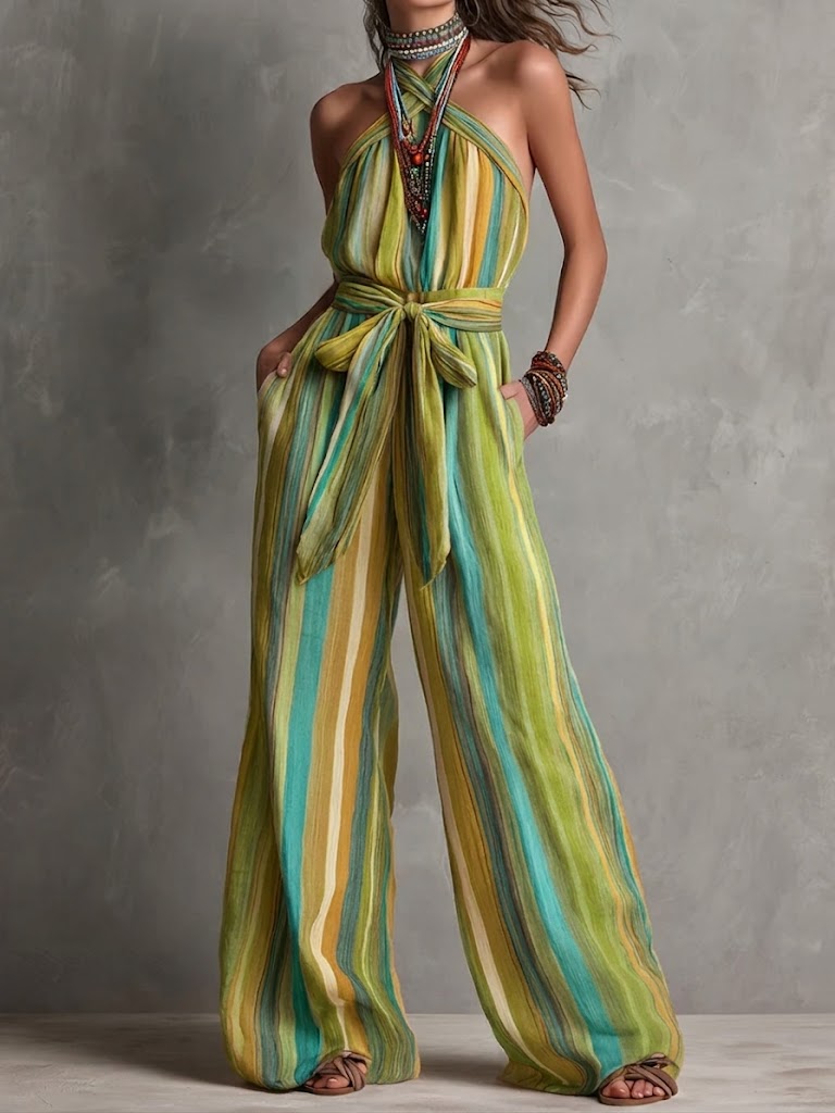 Stylish Colorful Striped Jumpsuit