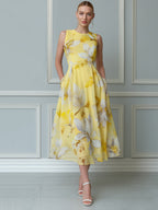 Sun-Drenched Floral Midi Dress