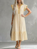 Women's V-neck Striped Dress