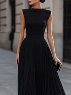 Sleeveless Pleated Midi Dress