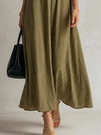 Women's Retro Striped Art Casual Lapel Stylish Cotton Dress