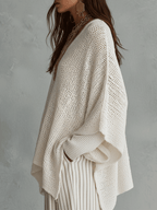 Effortless Neutral Bohemian Pullover Knit Top