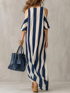 Women's Classic Striped Crew-neck Dress