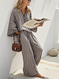 Women'S Loose Striped Pants Suit