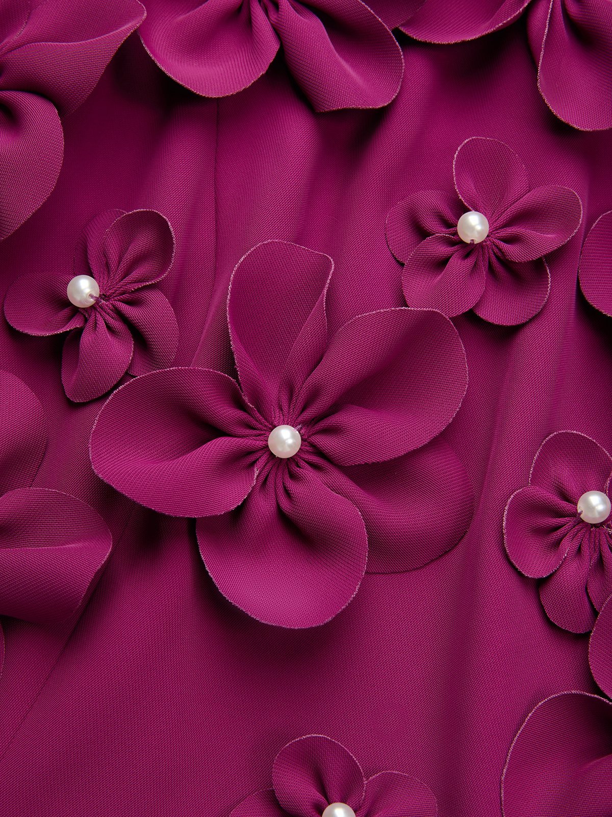 Purple 3D Floral Classic Crew Neck Sleeveless Mermaid Floor-length Gown Dress