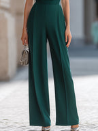 Elegant Ruched Waist Sleeveless Wide Leg Jumpsuit