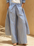 Women's Striped Art Stylish Casual Comfortable Top And Pants Two-piece Set
