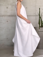Stylish Minimalist Irregular Hem Maxi Dress