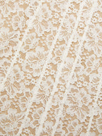 White Lace V Neck Sleeveless A-Line Midi Dress