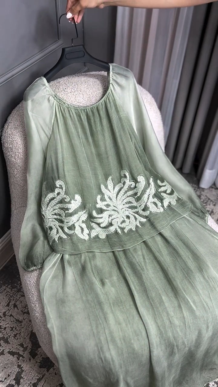 Women's Floral Print Casual Long-Sleeved Dress
