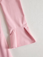 Elegant Sheer Panel Flared Midi Dress