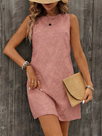 Women's White Round Neck Vest Dress